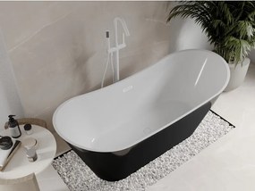 Mexen Celia, voľne stojaca vaňa 170 x 75 cm, biela-čierna, biely prepad, 52331707575-20