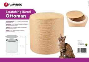 Flamingo Škrabadlo pre mačky 3v1 OTTOMAN béžová, 46 cm