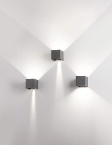 Nova Luce Svietidlo COMO S WALL GREY nástenné, IP 54, 2x3 W 847407