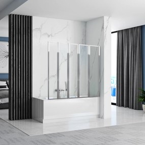 Vaňová zástena REA IDEA 120 cm, chróm/transparent