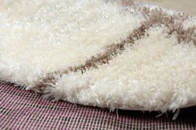 Koberec FLUFFY kruh shaggy kratka, trellis - krém / béžový