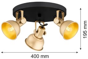 Argon 6243 - Bodové svietidlo LENORA 3xE14/7W/230V zlatá/čierna
