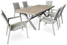 Autronic BONTEC Záhradný stôl, hliník, polywood, béžová, AZT-S1510 OAK Farba: Béžová