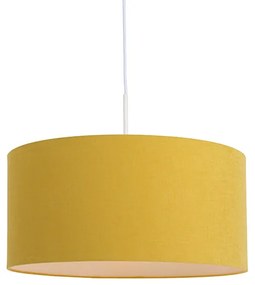 Závesná lampa biela so žltým odtieňom 50 cm - Combi 1