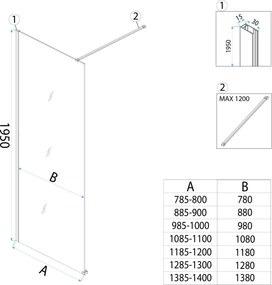 Bezrámová sprchová zastena REA FLEXI 130 cm, chróm/sivá dymová - bez vaničky