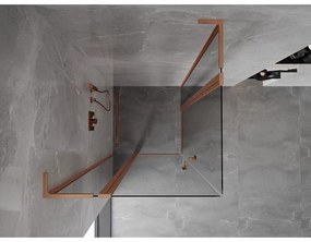 Mexen, Mexen Mist L Duo výklopný sprchový kút 95 x 95 cm, transparentný, brúsená meď - 8A4L-095-095-65-00
