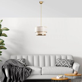 Závěsný lustr Cake krémový/zlatý