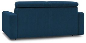 Tmavomodrá menčestrová rozkladacia pohovka 195 cm Monaco – Bobochic Paris