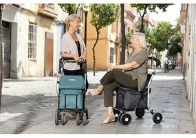 Carlett Senior Comfort nákupná taška na kolieskach, brzda, sedák, svetlosivá, 29L