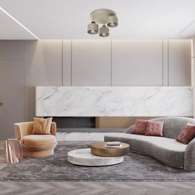 Stropné svietidlo PARKLA 3xE27/15W/230V béžová/zlatá