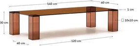 Hnedý sklenený konferenčný stolík 60x140 cm Adularia – Kave Home