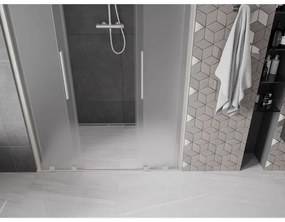 Mexen Velar Duo, posuvné sprchové dvere do otvoru 160 cm, 8mm sklo námraza, brúsená oceľ, 871-160-000-32-97