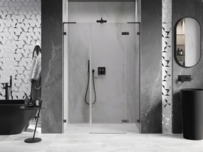 Mexen Lunar L, výklopné sprchové dvere pravé 150 cm, 8mm číre sklo, brúsený grafit profil, 834SL-150-050-66-00-P