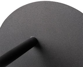 Art Deco nástenná lampa čierna a dymové sklo - Flore