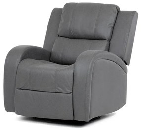 TV a relaxační křeslo, manuální polohování, potah šedá látka v dekoru kůže