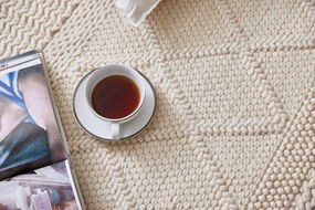 Diamond Carpets India, Ručne viazaný kusový koberec Geneva DE 7951 White Mix, 80x150, biela, obývacia izba