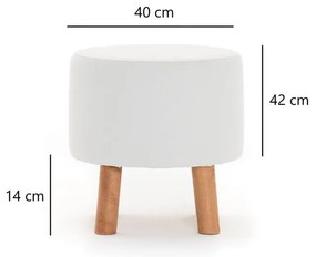 Biely taburet Silindir – Balcab Home