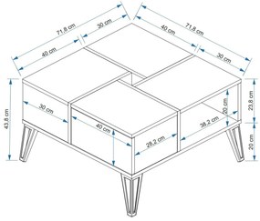 Konferenčný stolík Bunuto (hnedá) . Vlastná spoľahlivá doprava až k Vám domov. 1093304