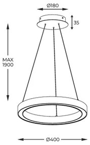 LED luster na lanku zlatá CARLO 40 cm