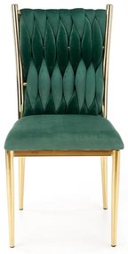 JEDÁLENSKÁ STOLIČKA MARITA SMARAGDOVO ZELENÁ + ZLATÁ