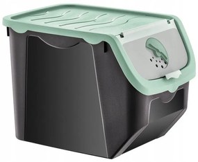Úložný box na cibuľu a zemiaky, čierny a mätový (12 l)