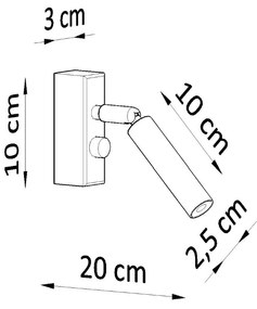 Nástenné svietidlo Eyetech, 1x čierne kovové tienidlo, (možnosť polohovania)