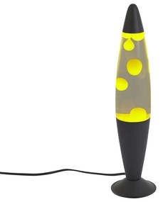 Lávová lampa priehľadná so žltým voskom vrátane LED - Molten Lava