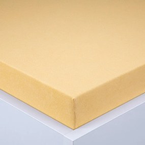 Napínacia plachta na posteľ froté EXCLUSIVE žltá 90 x 200 cm