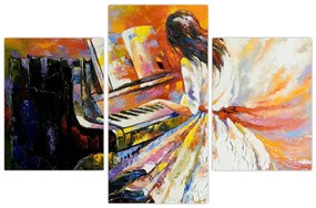 Obraz - Žena hrajúca na piáno (90x60 cm)