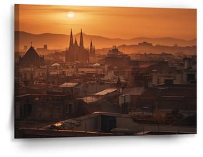 Sablio Obraz Barcelona Night Skyline - 90x60 cm