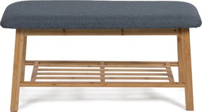 Noela Bambusová lavica s látkovým poťahom BENCA šedá