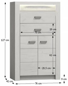 Komoda Inneas 06 (jaseň biely). Vlastná spoľahlivá doprava až k Vám domov. 788427