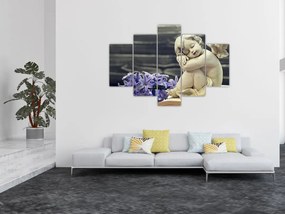 Obraz anjelika s kvetinou (150x105 cm)