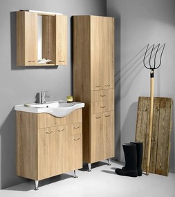 Aqualine Aqualine, ZOJA umývadlová skrinka 39,5x50x22cm, dub platin, 51049DP