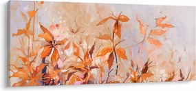 Obraz - Maľované kvety (120x50 cm)