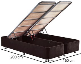Elegantná manželská posteľ Ela Double s úložným priestorom - čierna 160 x 200 cm