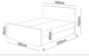 Manželská posteľ  Boxspring 140 cm Milagros 1 (tmavohnedá) (s matracom a úložným priestorom). Vlastná spoľahlivá doprava až k Vám domov. 1046738