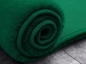 Koberec Rabbit zelený obdĺžnikový s efektom králičej kožušiny Rozmer: 200x300 cm