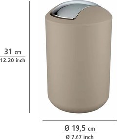 Taupe plastový odpadkový kôš 6,5 l Brasil – Wenko
