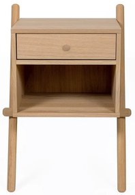 Nočný stolík v dekore duba v prírodnej farbe Wiru – Woodman