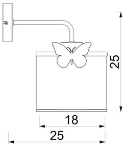 Detská nástenná lampa SWEET 1xE27/15W/230V biela/motýľ