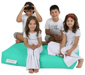 Dětský sedací vak Poufy s taburety 100 cm tyrkysový