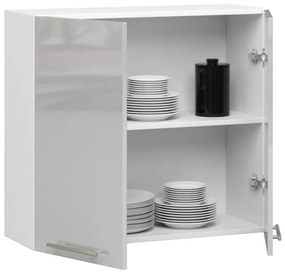 Horná kuchynská skrinka OLIWIA W 80 H720 biela / metalická, lesk