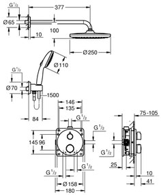 GROHE 34883000 - Sprchový systém PRECISION VITALIO START 250 lesklý chróm