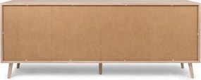 Široká komoda so zásuvkami Bali, dub sonoma/výplet
