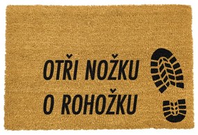 Rohožka z prírodného kokosového vlákna Artsy Doormats Otři Nožku, 40 x 60 cm