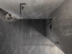 Mexen Lunar-B L, 1-krídlový sprchový kút, pravý, 70 x 70 cm, 8mm číre sklo, grafitový profil, 832L-070-070-95-00-P