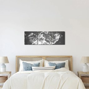 Obraz - Ilustrácie hôr (s hodinami) (90x30 cm)