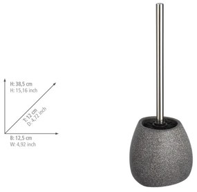 Šedý keramický toaletná kefa Wenko Pión, výška 38,5 cm