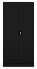 Skriňa do dielne DAWID, 900 x 1850 x 450 mm, All Black: čierna